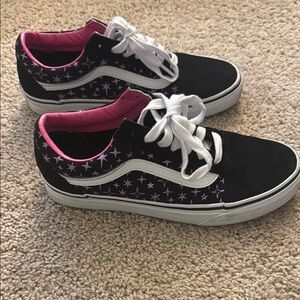 Vans Black with Purple Stars